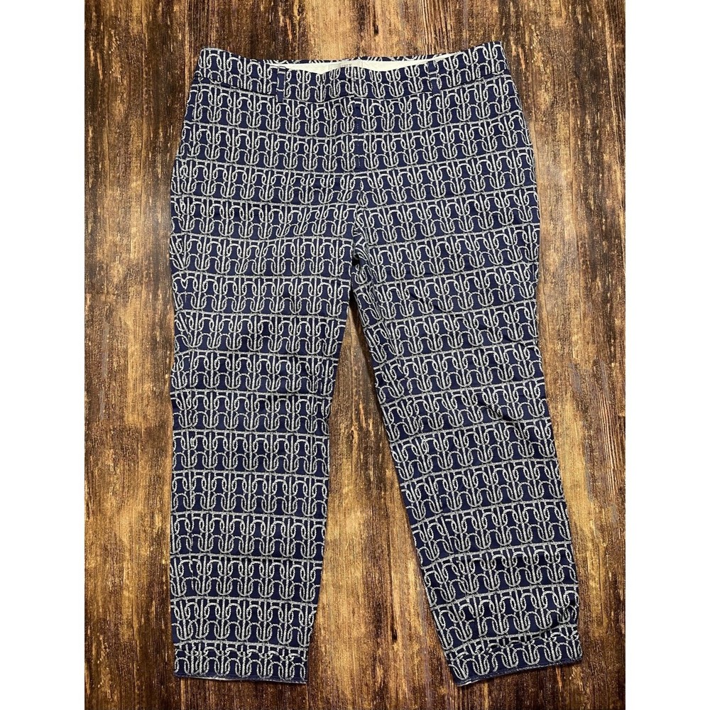 J.Crew Cafe Capri Nautical Rope print ankle pants size 10